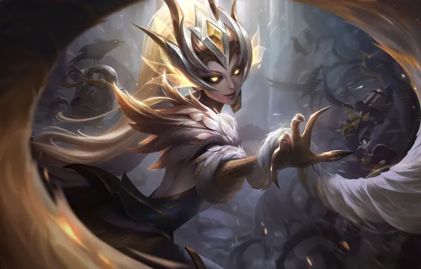 Picture game, art, League of Legends, LoL, skin, Zyra, Coven