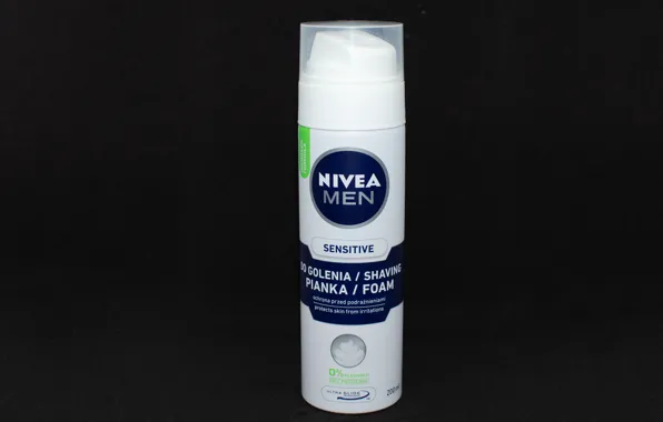 Foam, mark, razor, Gul, on a black background, shave, shaving foam, nivea