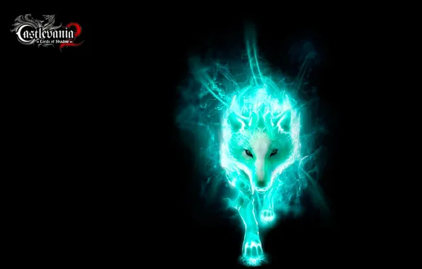 Picture the dark background, wolf, glow, Castlevania, Lords of Shadow 2