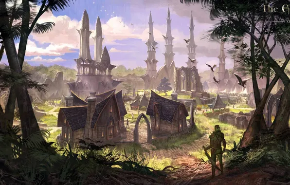 Picture forest, the city, The Elder Scrolls, The Elder Scrolls Online, TES Online, Valenwood, Valenwood