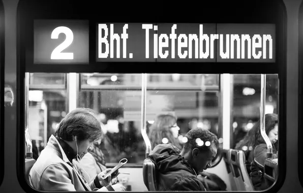 Picture people, window, tram