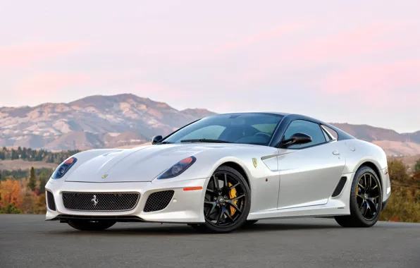 Ferrari, white, 599, Ferrari 599 GTO, sports car