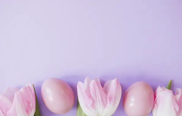 Background, pink, spring, Easter, Eggs, tulips