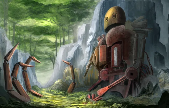 Stones, fiction, robot, art, painting, Manu Micheler