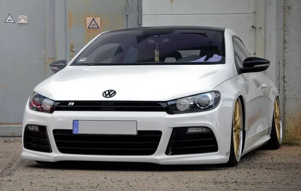 Picture white, scirocco, volksvagen