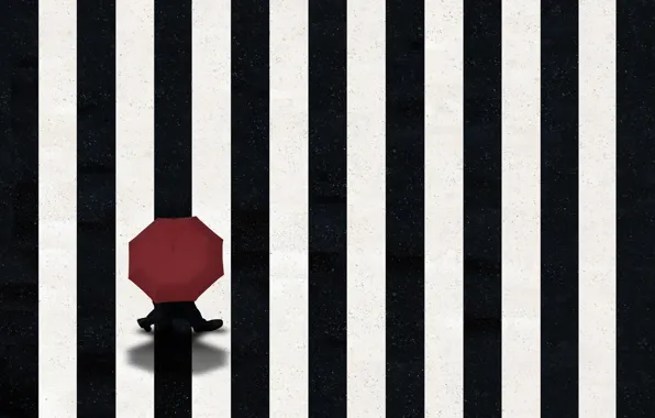 Street, people, umbrella