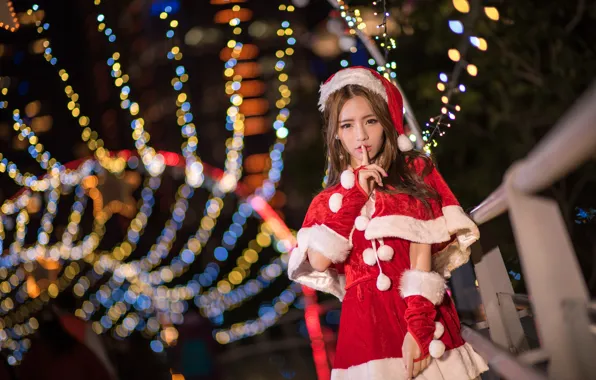 Girl, face, background, holiday, Asian