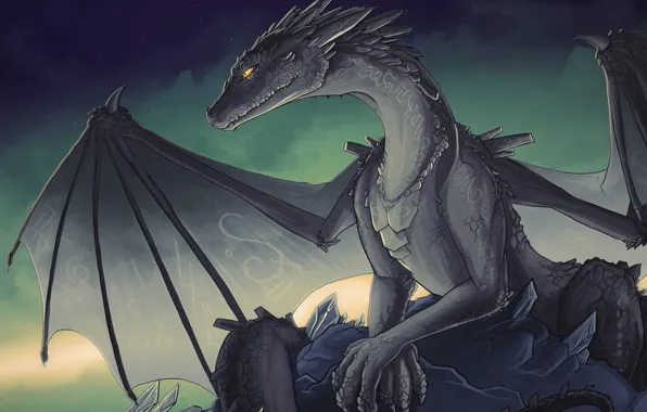 Eyes, sign, dragon, wings