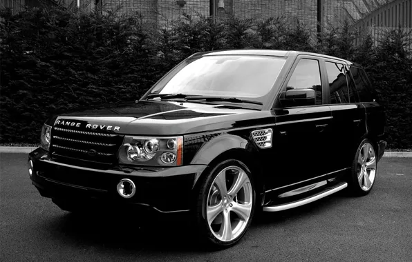 Picture black and white, jeep, SUV, Land Rover