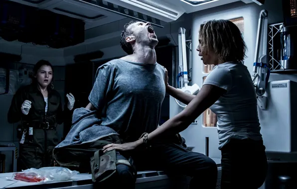 Cinema, space, girl, woman, Alien, man, movie, pain