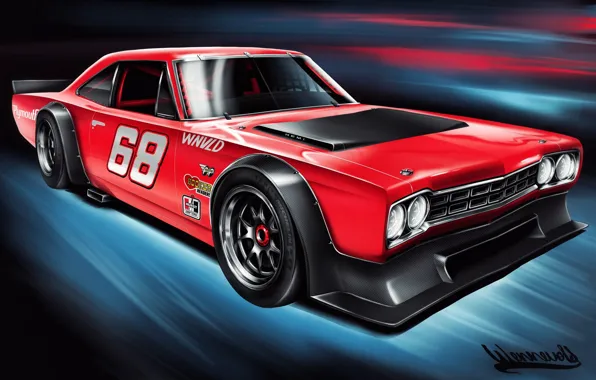 Auto, Figure, Machine, Art, Plymouth, Road Runner, Plymouth Road Runner, Andreas Hoås Wennevold
