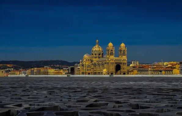 Landscape, France, Cathedral, Marseille