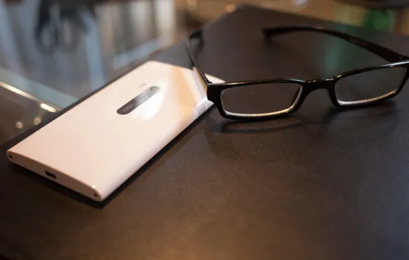 Picture white, glasses, smartphone, nokia, 920, windows phone 8, lumia