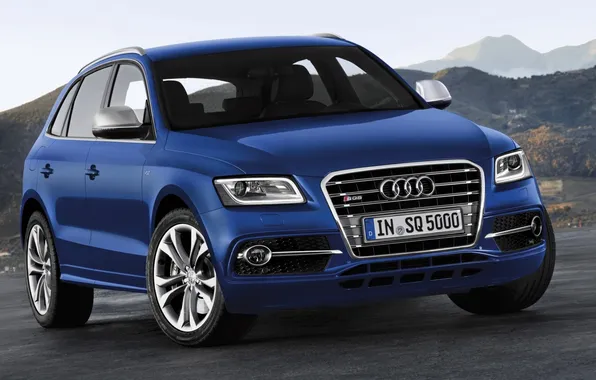 Picture the sky, mountains, blue, Audi, Audi, TDI, drives, the front