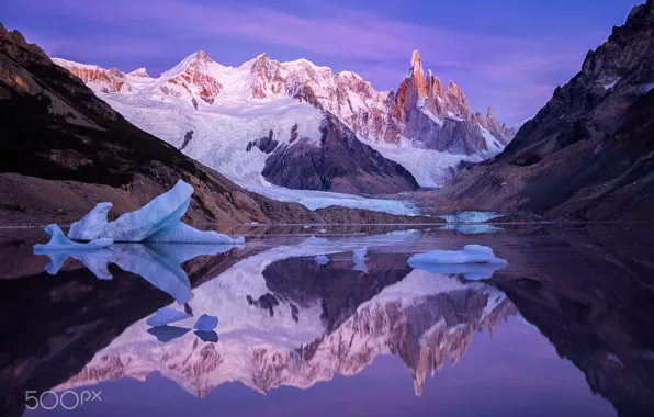 The sky, mountains, lake, reflection