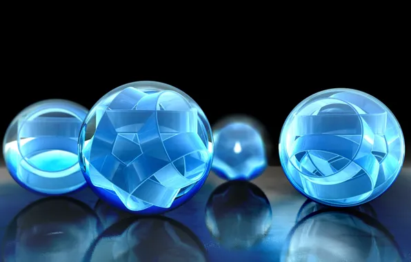 Reflection, tape, blue, balls, the volume