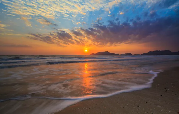 Sand, sea, wave, beach, summer, sunset, summer, beach