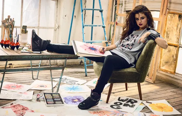 Picture look, hair, actress, art, beauty, singer, Selena Gomez, figure model