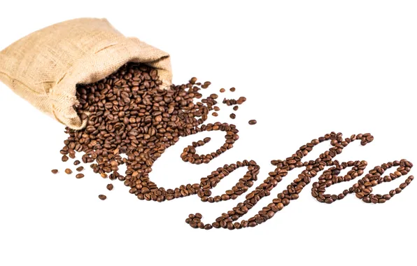 The inscription, coffee, grain, bag, beans, coffee