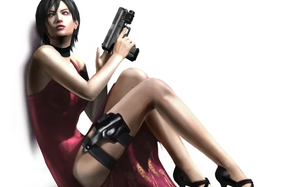 Picture weapons, Girl, dress, sitting, resident evil 4, ada wong