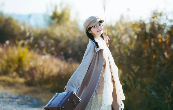 Beautiful, Asian, Model, Woman, Jacket, Pretty, Japanese, Outdoor