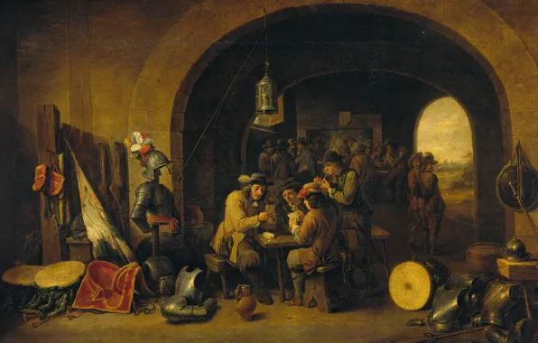 Picture oil, picture, canvas, David Teniers The Younger, Soldier Watch