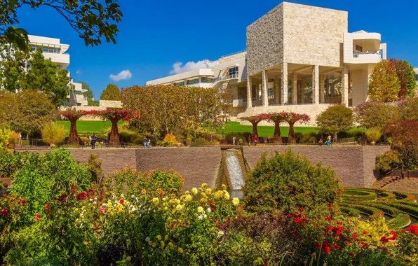 Picture the sky, the sun, trees, flowers, design, Park, building, USA