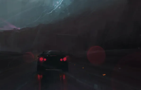 Mountains, rain, weather, gtr 35