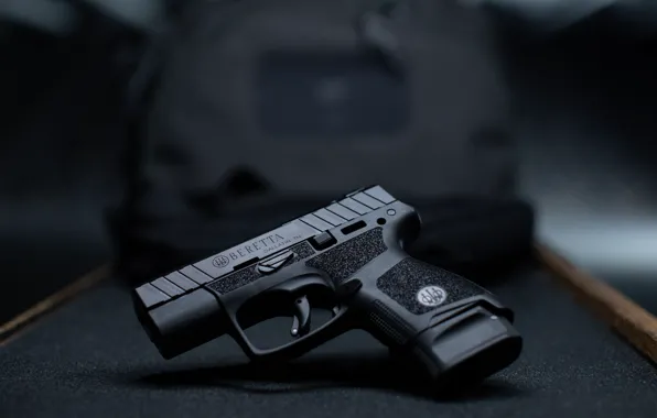 Download wallpaper gun, pistol, weapon, blurred, side view, blurry ...