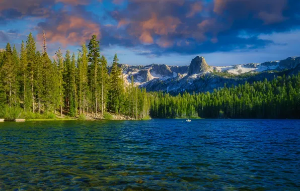 Picture forest, mountains, lake, CA, California, Sierra Nevada, Sierra Nevada, Lake Mamie