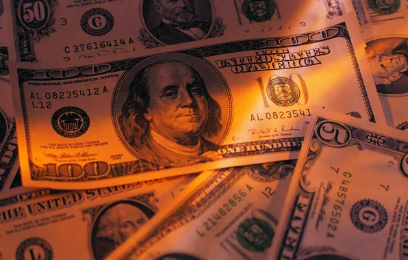 Macro, money, dollars, paper, banknotes