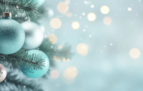 Picture decoration, background, balls, tree, New Year, Christmas, new year, happy