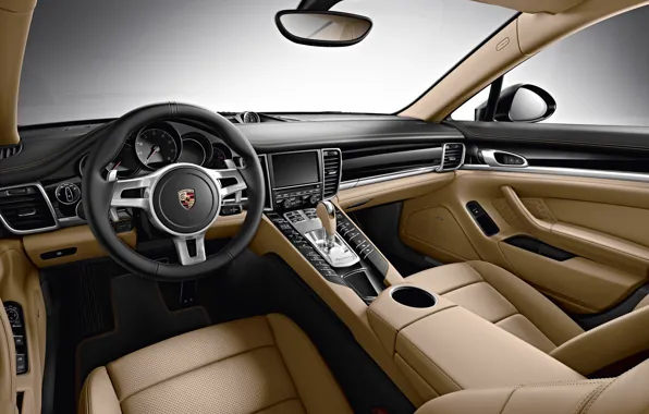 Interior, leather, Porsche, the wheel, Panamera, Porsche, Panamera, torpedo