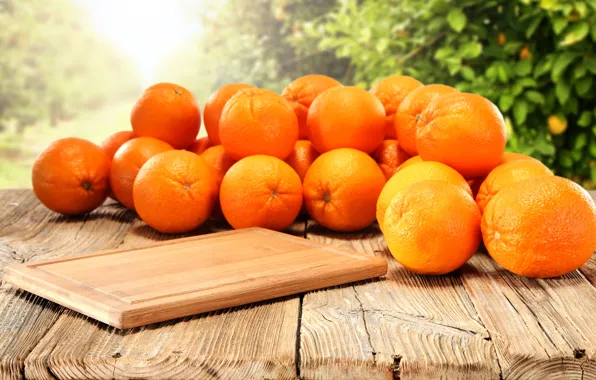 Picture background, oranges, Board, citrus