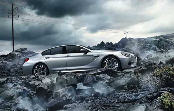 Picture BMW, Clouds, Sky, Rock, Coupe, Gran Coupe, Tuning, Road