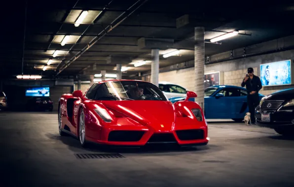 Red, Cars, Enzo, Parking