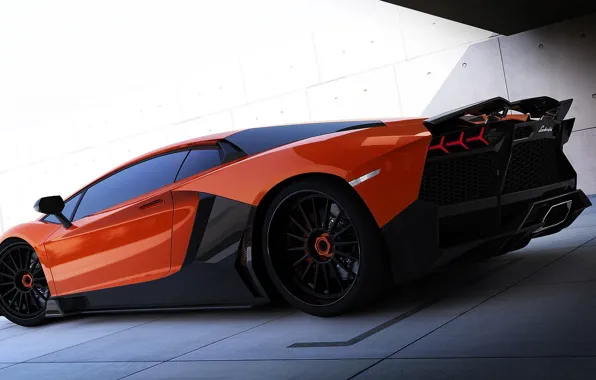 Lamborghini, carbon, red, Aventador
