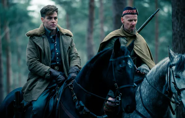 Cinema, forest, Wonder Woman, soldier, man, movie, horse, film