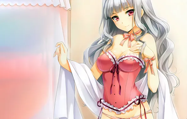 Wallpaper The IdolMaster, Pantsu, Headband, lingerie, silver hair, anime, panties, panty