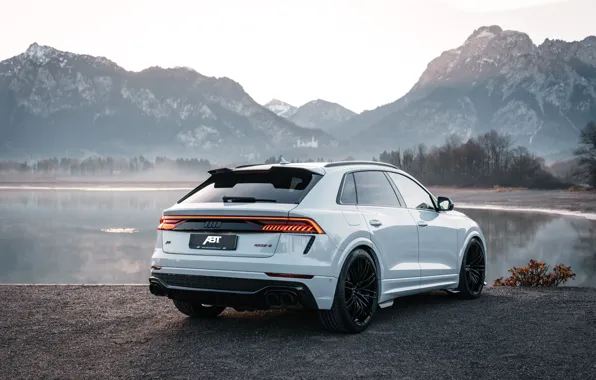Audi, Water, Mountains, Audi, White, Lake, Water, Mountain