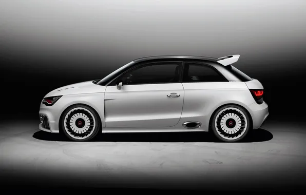 Audi, Audi, White, Wheel, Machine, Coupe, Side view, Quatro