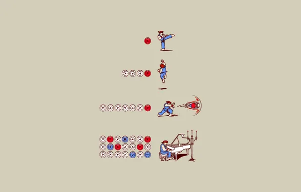 Attack, the game, minimalism, fighter, the trick, 8bit, combo
