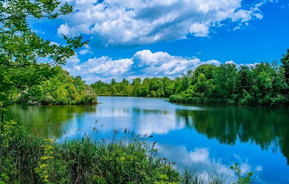 Picture the sky, lake, reflection