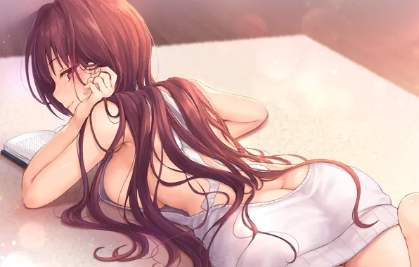Girl, lies, book, art, reads, mashu, fate grand order, scathach