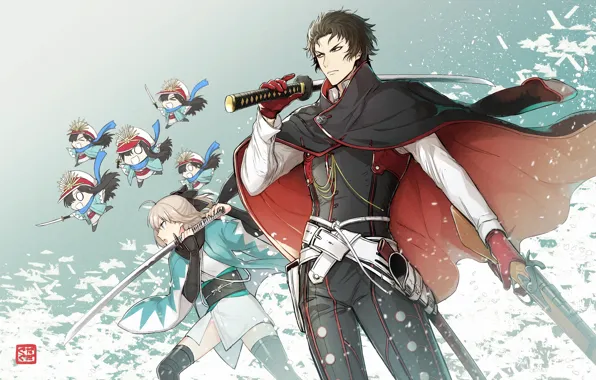 Sword, anime, art, guy, fate grand order