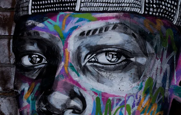 Graffiti, eyes, art, painting, street art