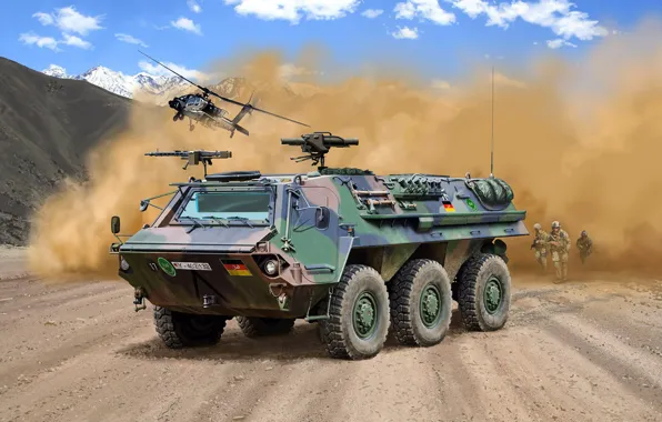 Fox, German armored personnel carrier, TPz 1, wheel floating combat armored vehicle, APC 1 Fox, …