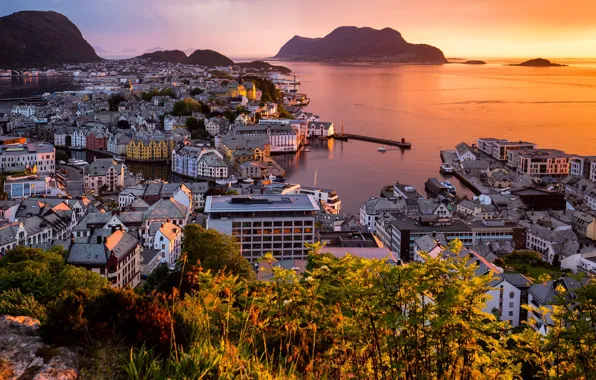 Picture sunset, the evening, Norway, Ålesund