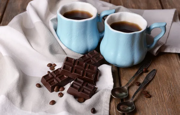 Picture coffee, chocolate, Cup, cup, chocolate, beans, coffee