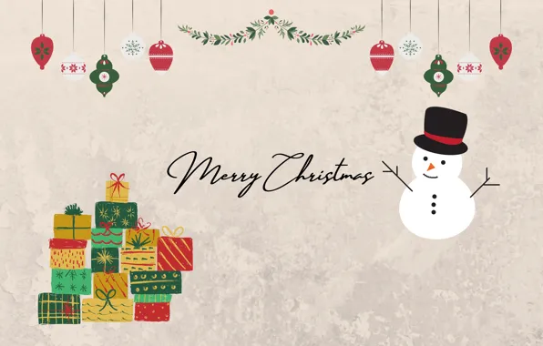 Holiday, the inscription, figure, graphics, vector, hat, Christmas, gifts
